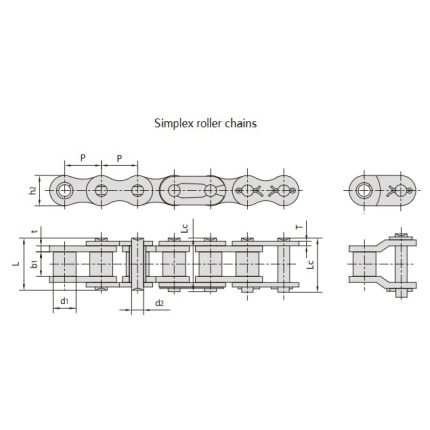 Dòng B - Xích con lăn chính xác bước ngắn