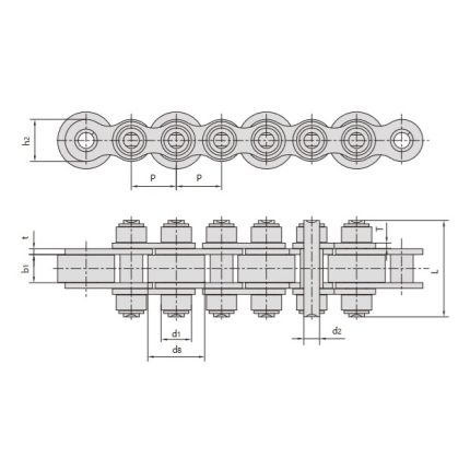 Xích truyền động có bánh răng lớn