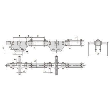Xích truyền động hai khớp nối