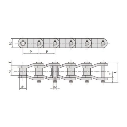 Xích truyền động liên kết cong chịu tải nặng