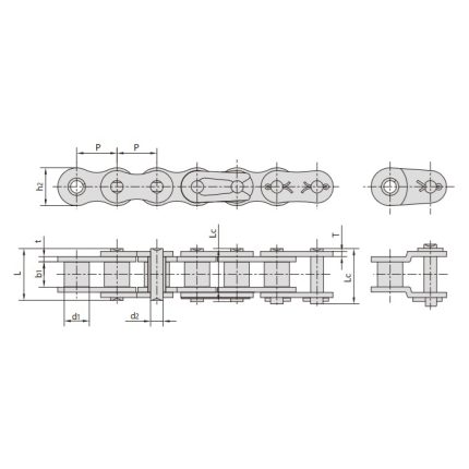 Xích con lăn có độ bền cao, chịu tải nặng, bước ngắn