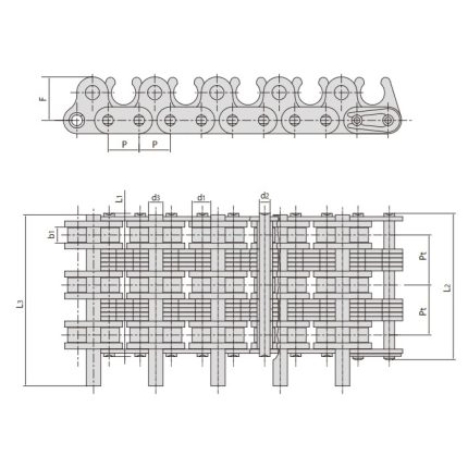 Xích con lăn cho máy móc dệt may