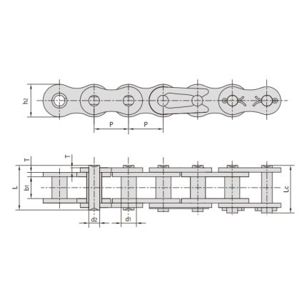 Xích nâng không có bánh răng