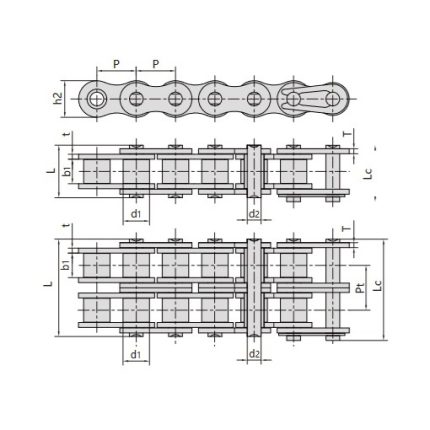 Xích con lăn tự bôi trơn có bước ngắn