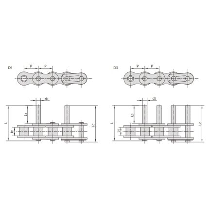 Xích truyền động có bước ngắn với phần kéo dài