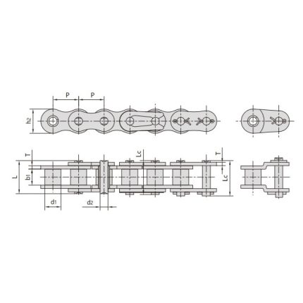 Xích con lăn thép không gỉ có bước ngắn