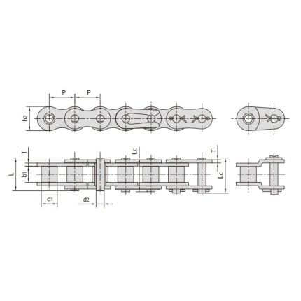 Xích con lăn thép không gỉ bước ngắn