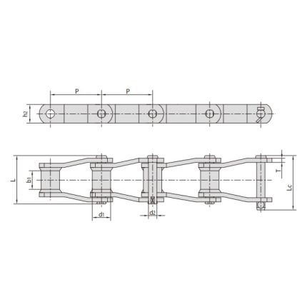 Dây xích tấm cong kết cấu hàn